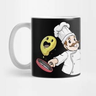 Funny cook is flying on a pizza Mug